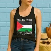 Free Palestine Arabic Palestine Gaza Jerusalem Support Women's Tank Top thumb 2