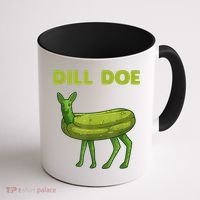 Funny Pickle Art Gift Dill Doe Deer Green Dill Coffee Mug thumb 1