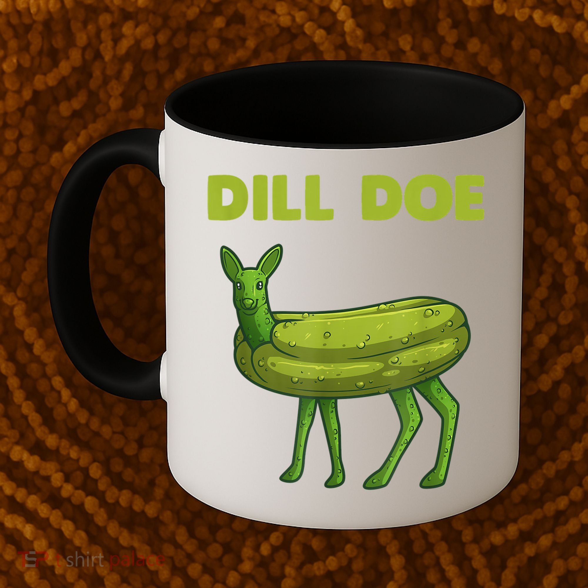 Funny Pickle Art Gift Dill Doe Deer Green Dill Coffee Mug