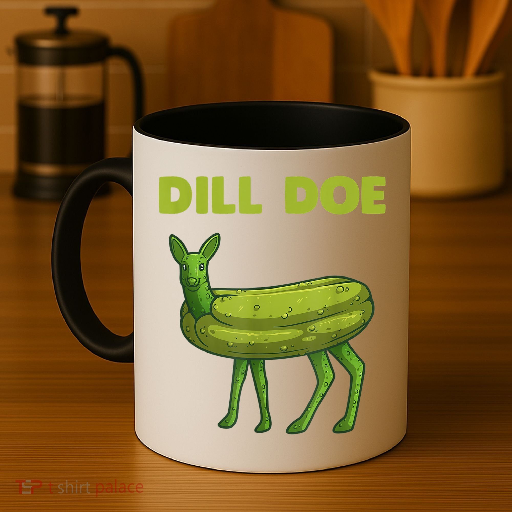Funny Pickle Art Gift Dill Doe Deer Green Dill Coffee Mug