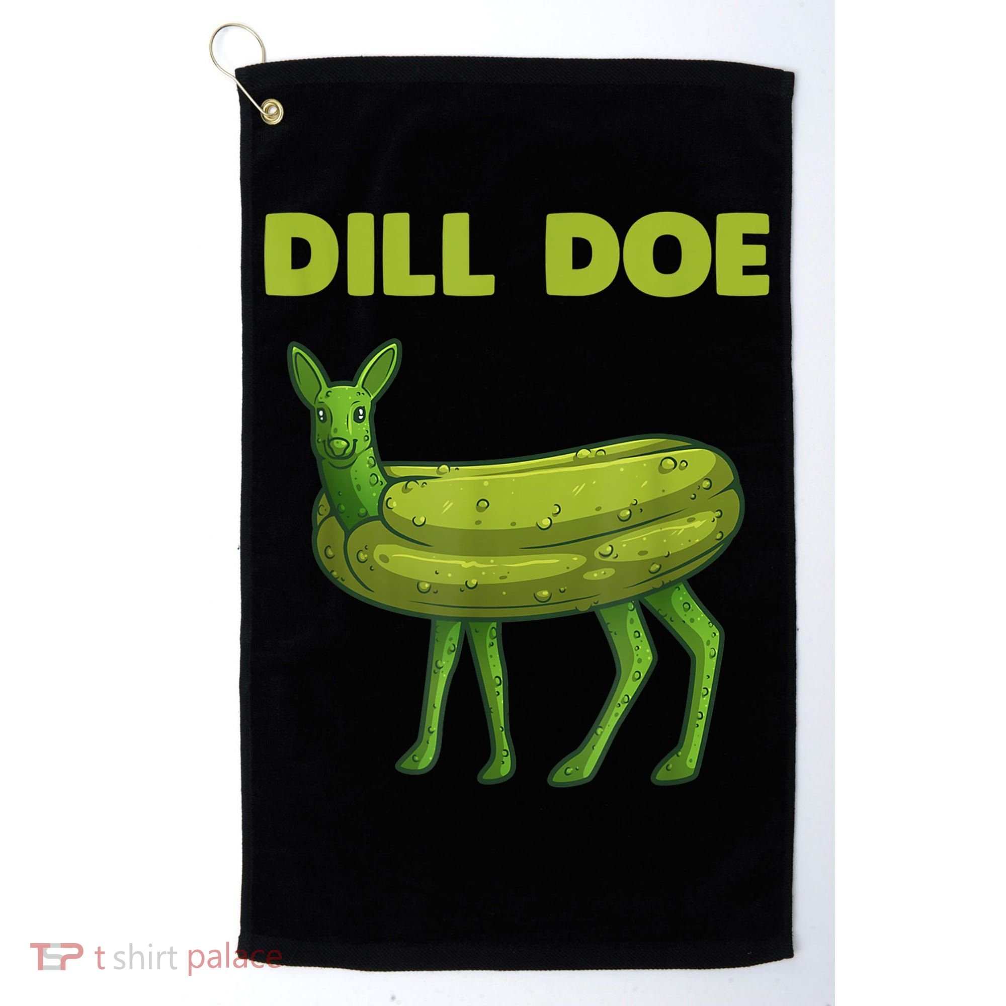 Funny Pickle Art Gift Dill Doe Deer Green Dill Golf Towel