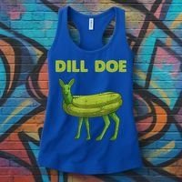 Funny Pickle Art Gift Dill Doe Deer Green Dill Women's Tank Top thumb 3