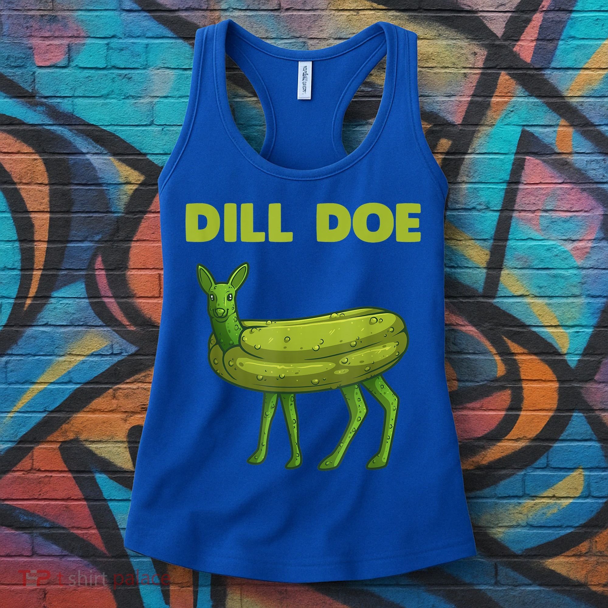 Funny Pickle Art Gift Dill Doe Deer Green Dill Women's Tank Top