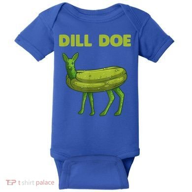 Funny Pickle Art Gift Dill Doe Deer Green Dill Baby Bodysuit