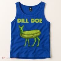 Funny Pickle Art Gift Dill Doe Deer Green Dill Tank Top thumb 2