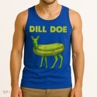 Funny Pickle Art Gift Dill Doe Deer Green Dill Tank Top thumb 3