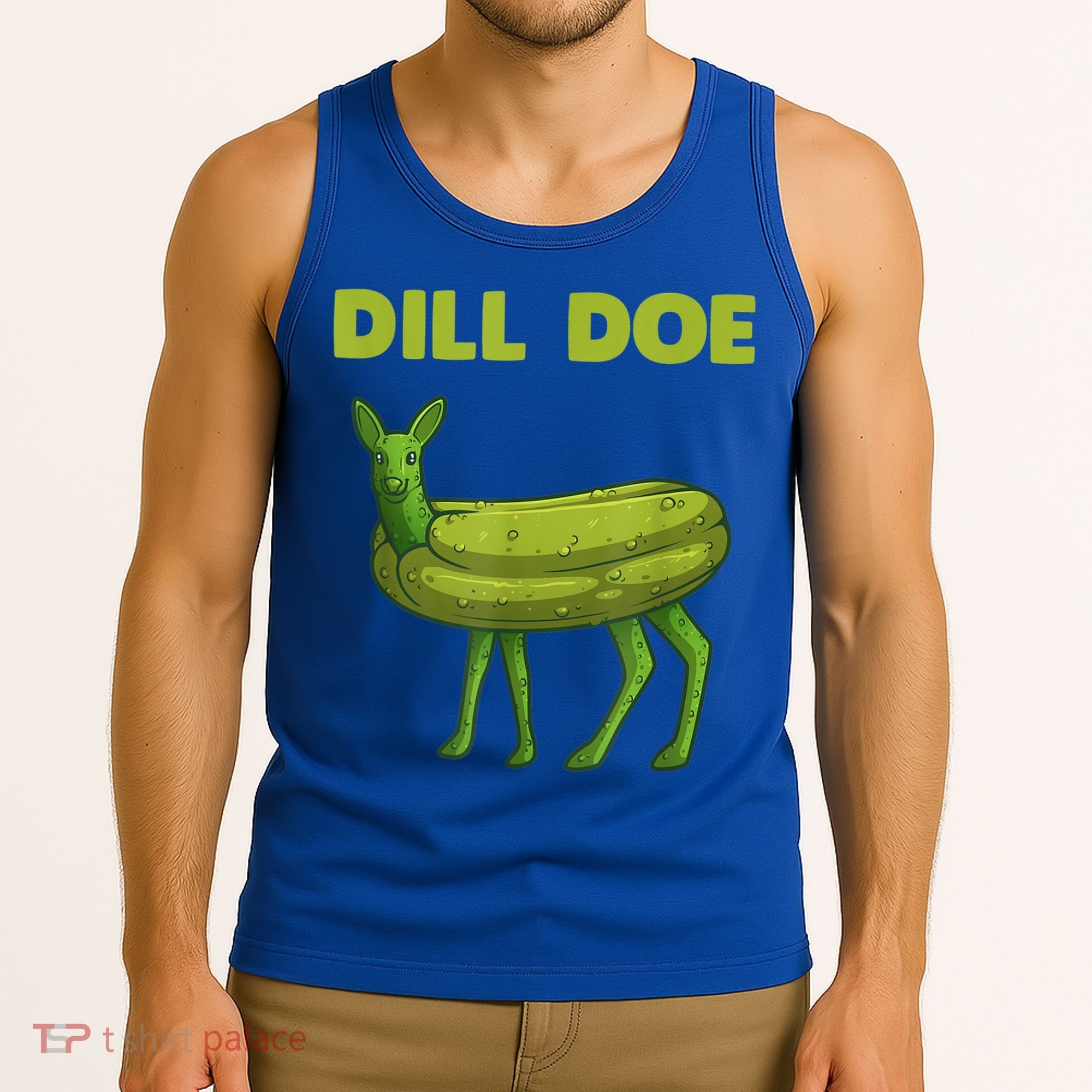 Funny Pickle Art Gift Dill Doe Deer Green Dill Tank Top