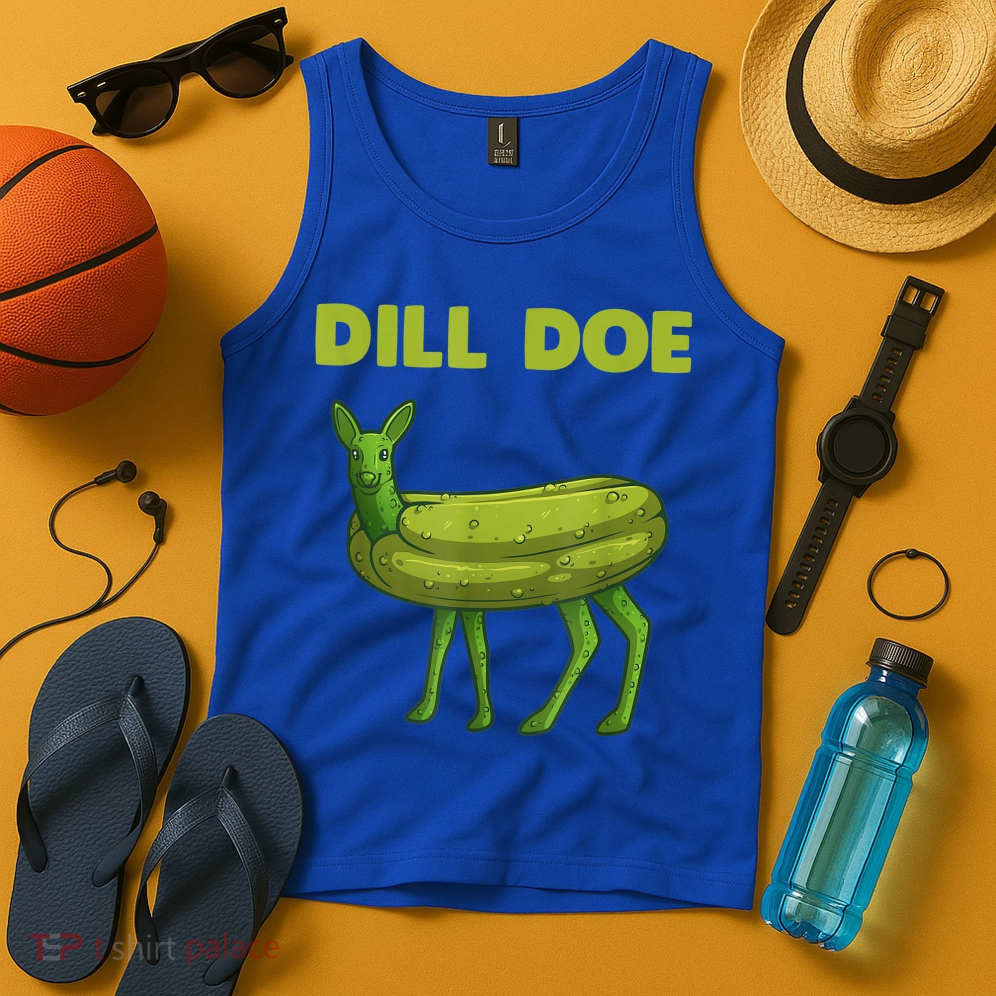 Funny Pickle Art Gift Dill Doe Deer Green Dill Tank Top