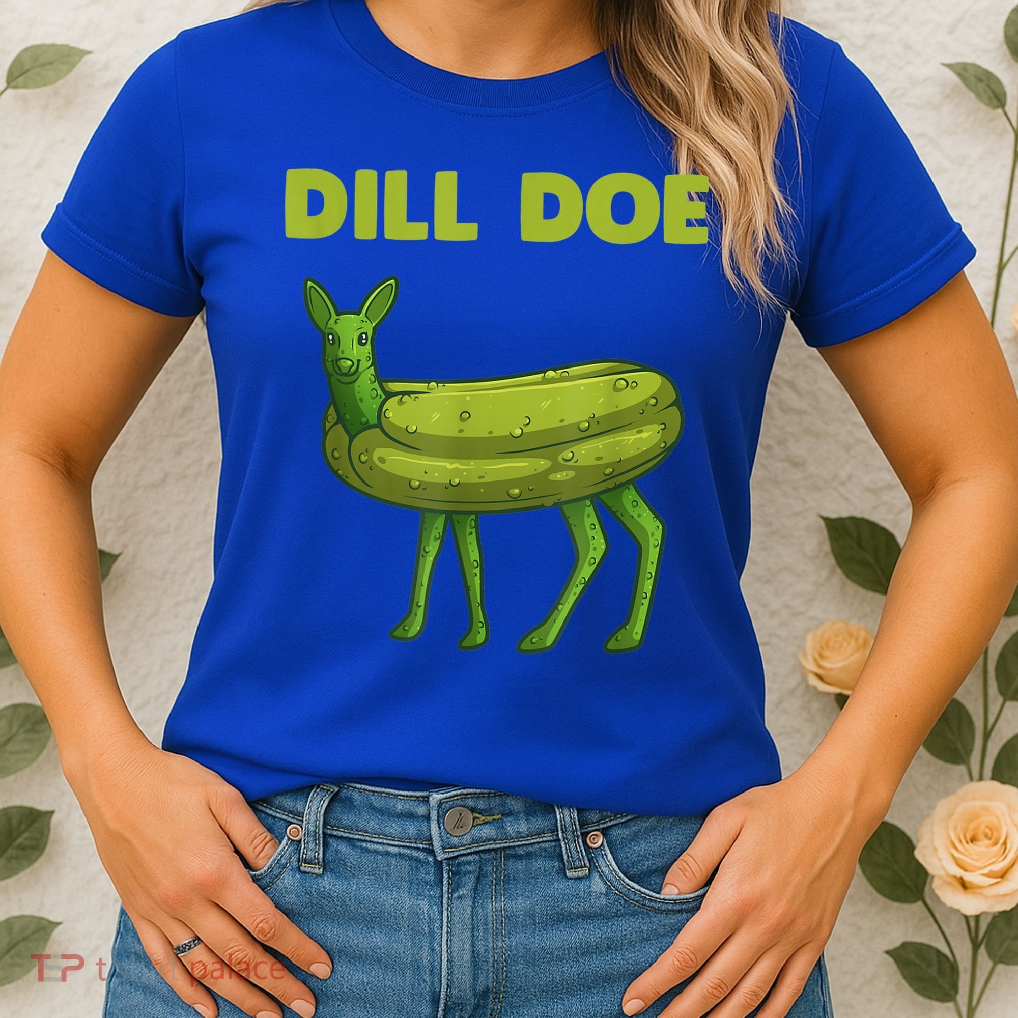 Funny Pickle Art Gift Dill Doe Deer Green Dill Women's T-Shirt