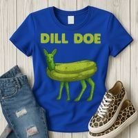 Funny Pickle Art Gift Dill Doe Deer Green Dill Women's T-Shirt thumb 3