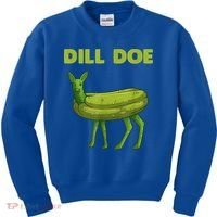 Funny Pickle Art Gift Dill Doe Deer Green Dill Kids Sweatshirt thumb 0
