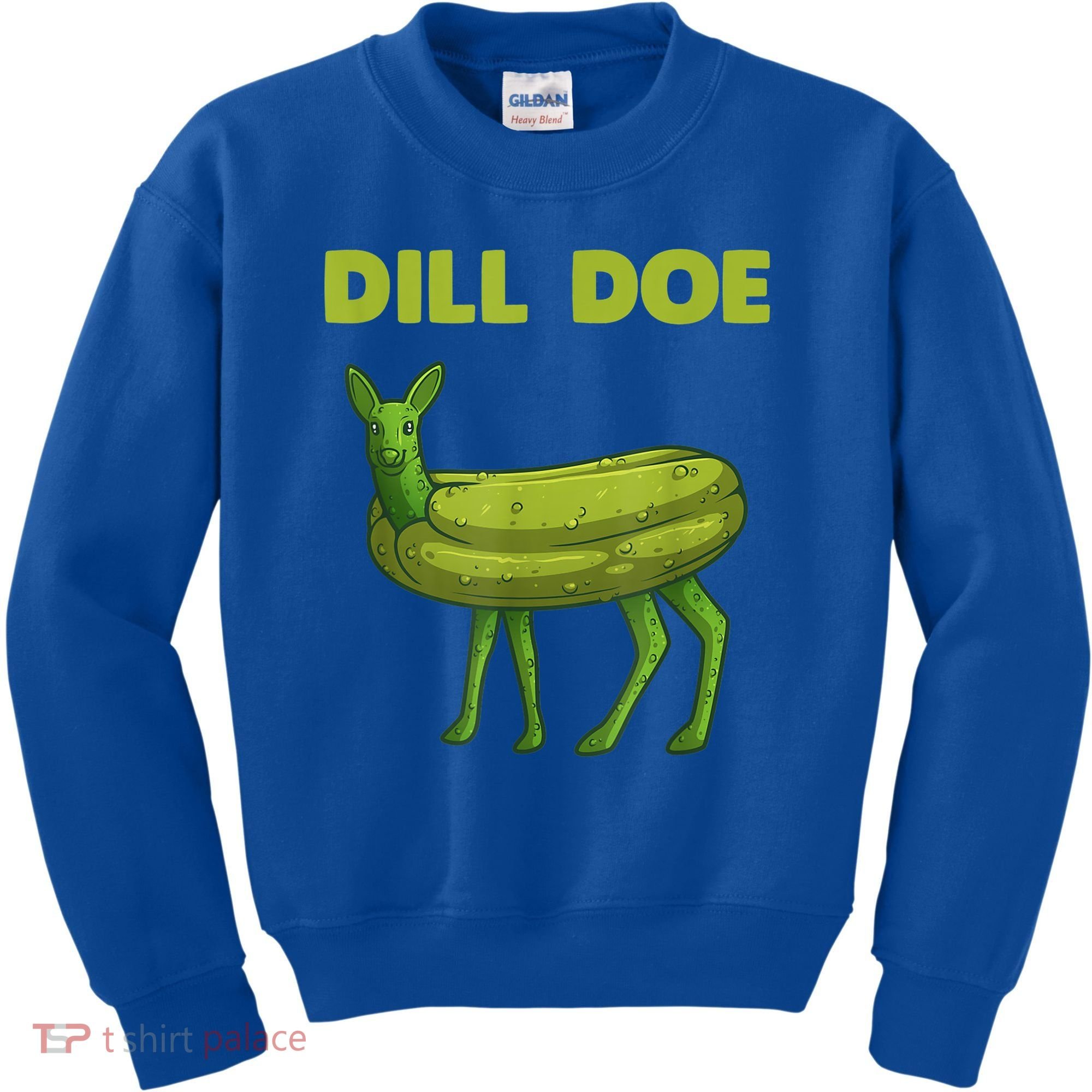 Funny Pickle Art Gift Dill Doe Deer Green Dill Kids Sweatshirt