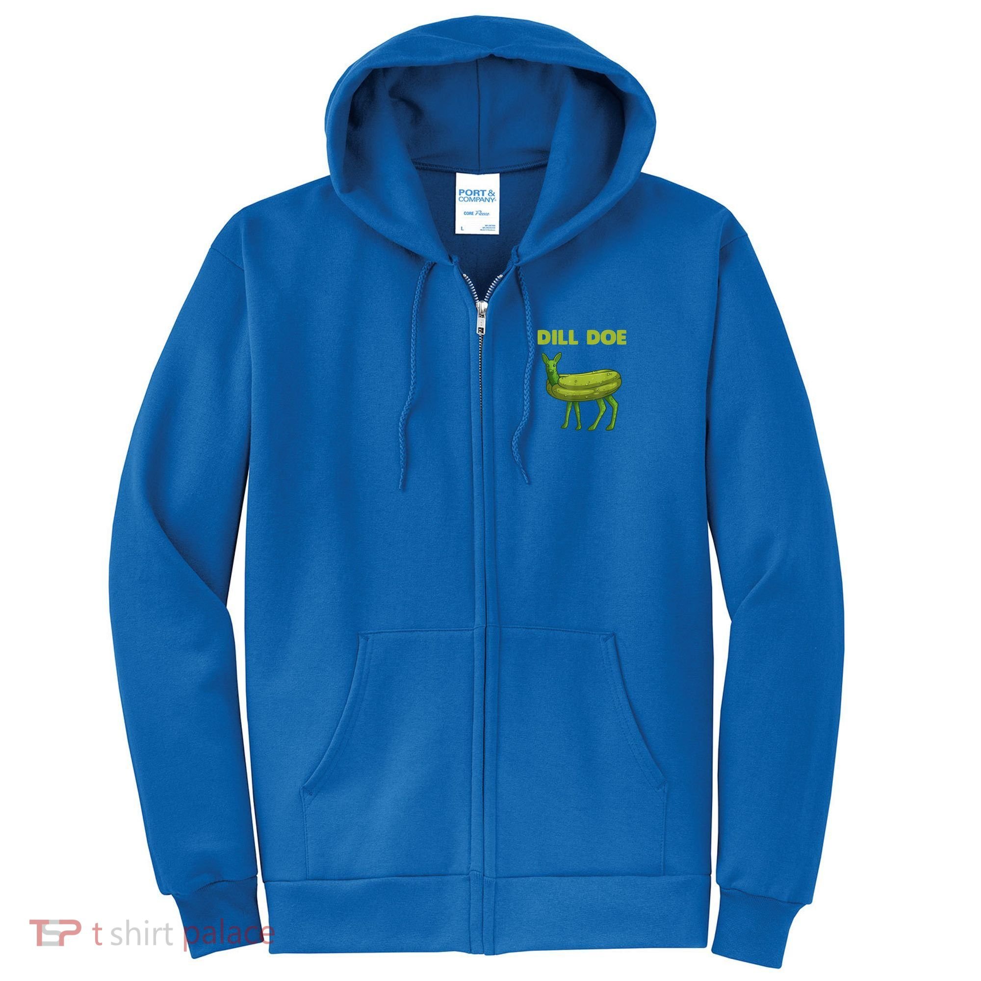 Funny Pickle Art Gift Dill Doe Deer Green Dill Full Zip Hoodie