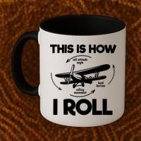 Funny Pilot Airplane Lover Aviation Pilot How I Roll Coffee Mug thumb 2