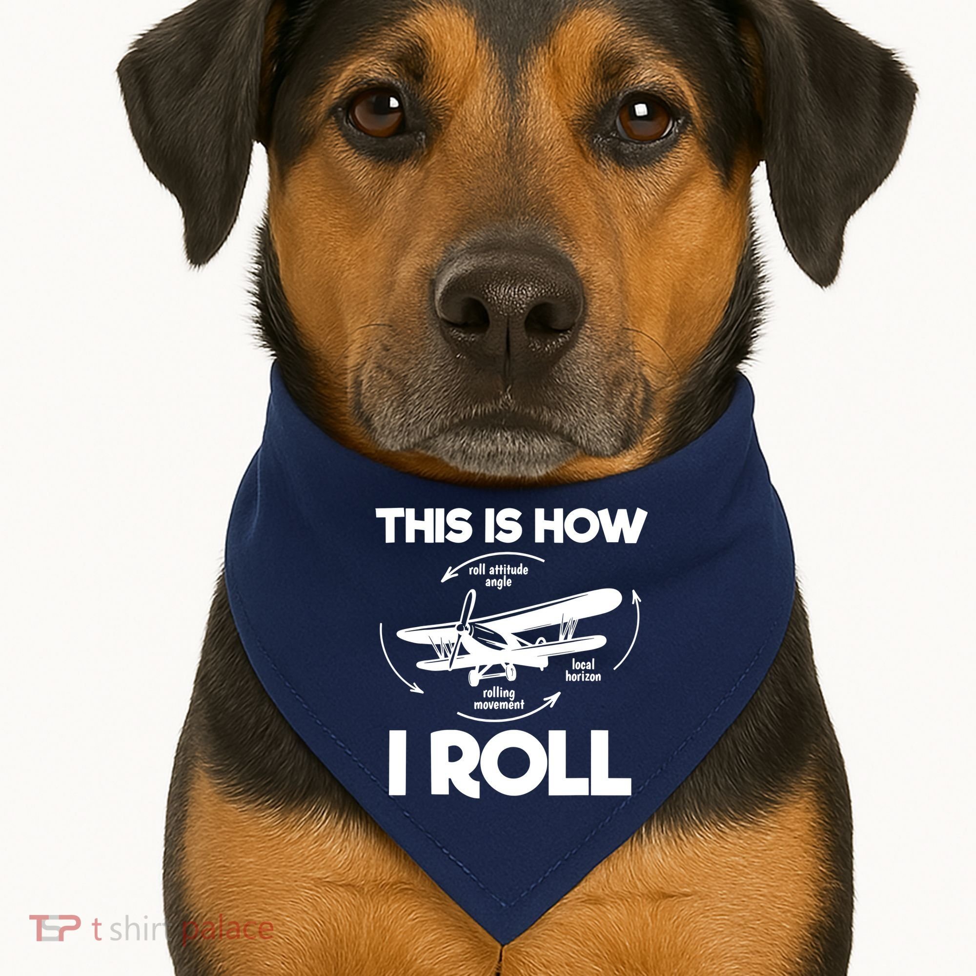 Funny Pilot Airplane Lover Aviation Pilot How I Roll USA-Made Doggie Bandana