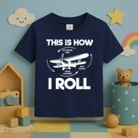 Funny Pilot Airplane Lover Aviation Pilot How I Roll Toddler T-Shirt thumb 3
