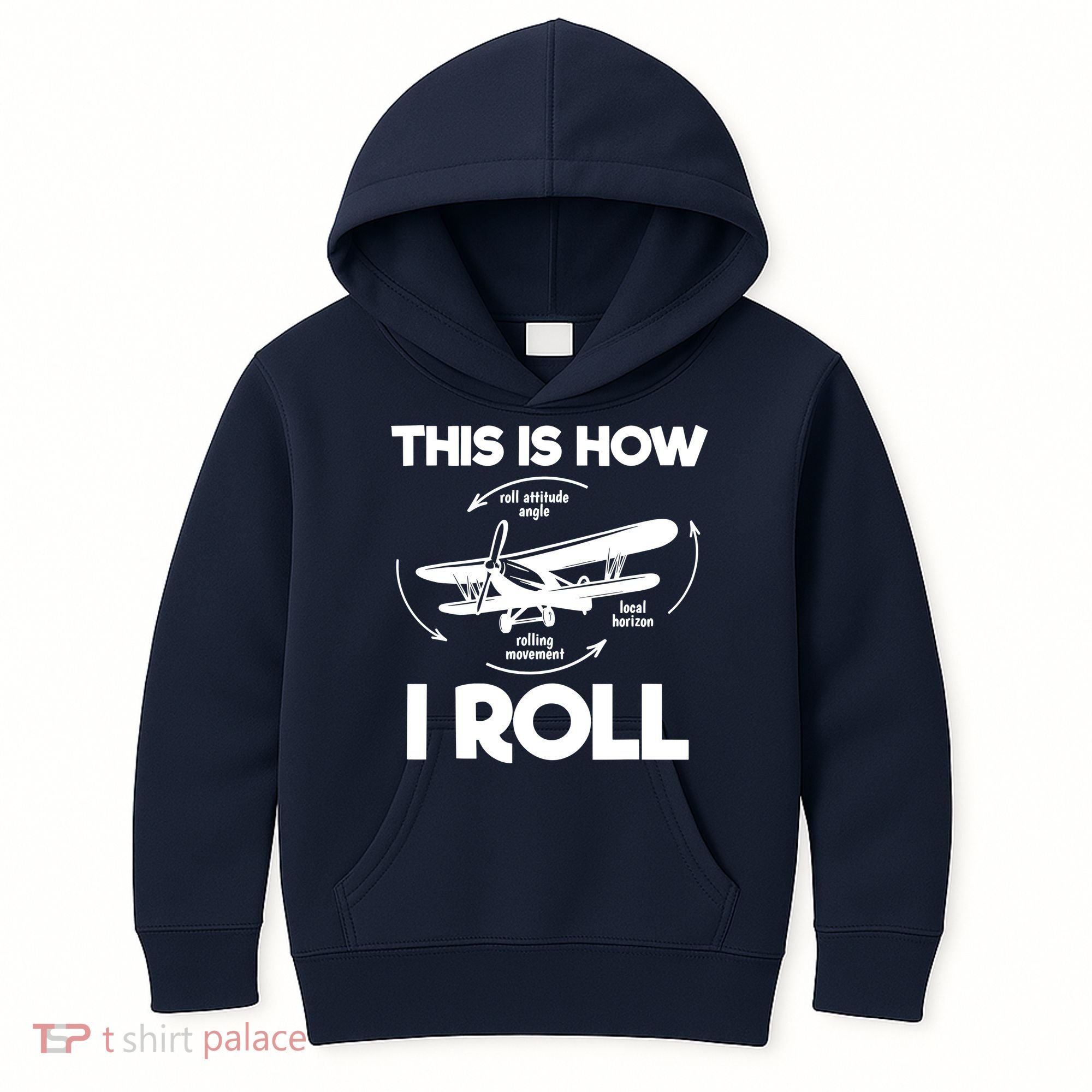 Funny Pilot Airplane Lover Aviation Pilot How I Roll Kids Hoodie