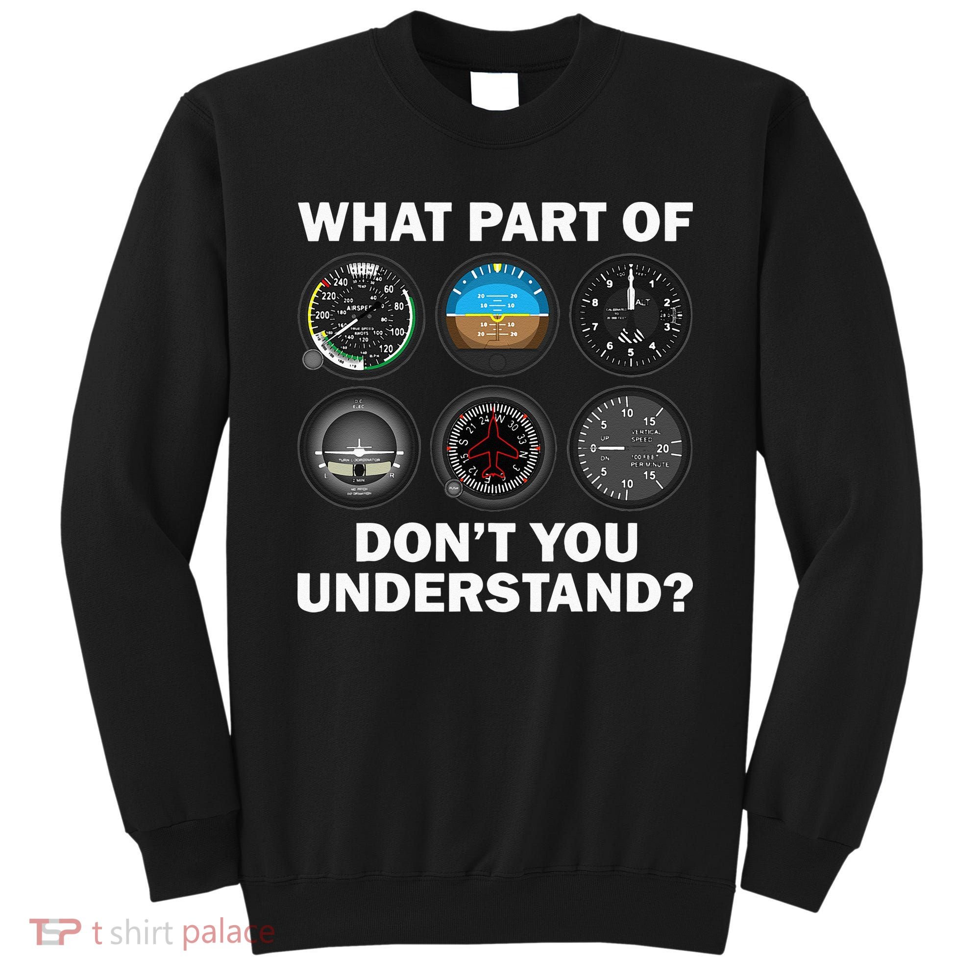 Funny Pilot Art Men Women Aviation Airline Pilot Instruments Sweatshirt