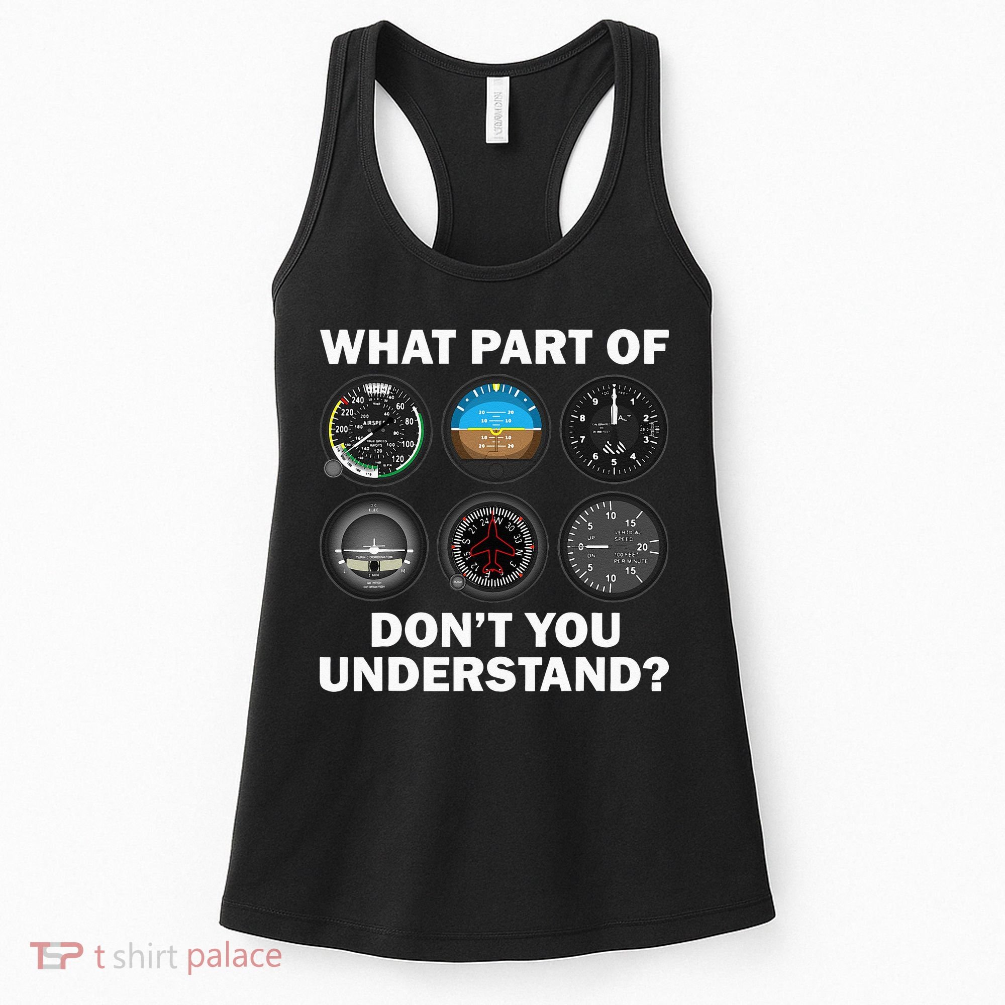 Funny Pilot Art Men Women Aviation Airline Pilot Instruments Women's Tank Top