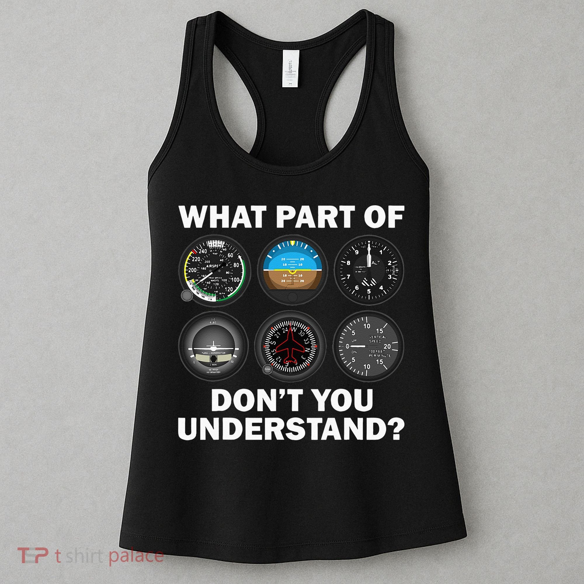 Funny Pilot Art Men Women Aviation Airline Pilot Instruments Women's Tank Top