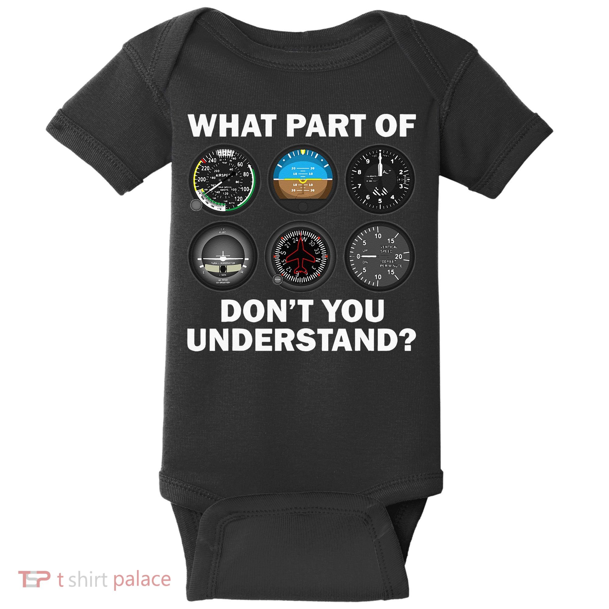 Funny Pilot Art Men Women Aviation Airline Pilot Instruments Baby Bodysuit