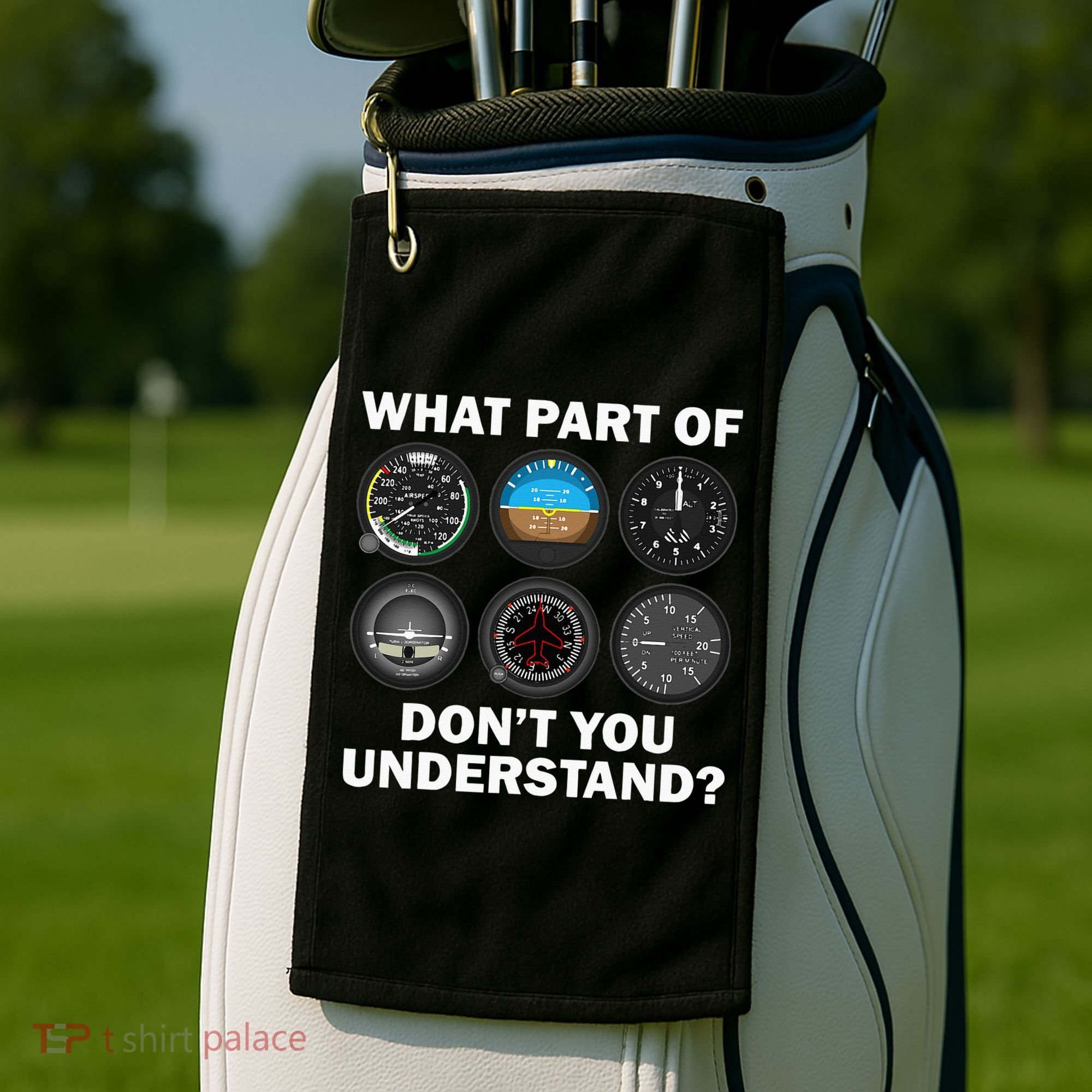 Funny Pilot Art Men Women Aviation Airline Pilot Instruments Golf Towel