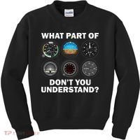 Funny Pilot Art Men Women Aviation Airline Pilot Instruments Kids Sweatshirt thumb 0