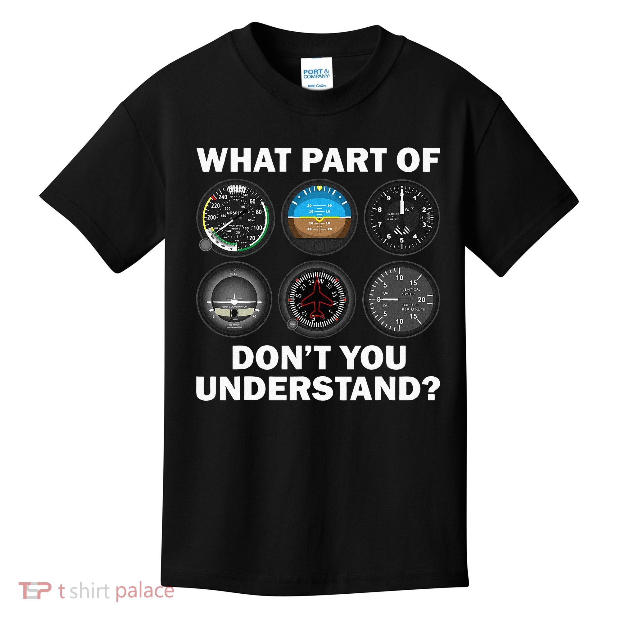 Funny Pilot Art Men Women Aviation Airline Pilot Instruments Kids T-Shirt