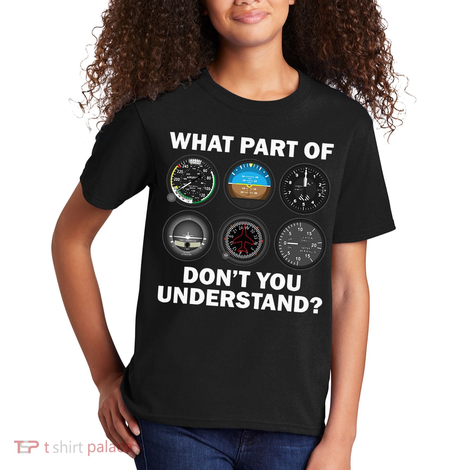 Funny Pilot Art Men Women Aviation Airline Pilot Instruments Kids T-Shirt