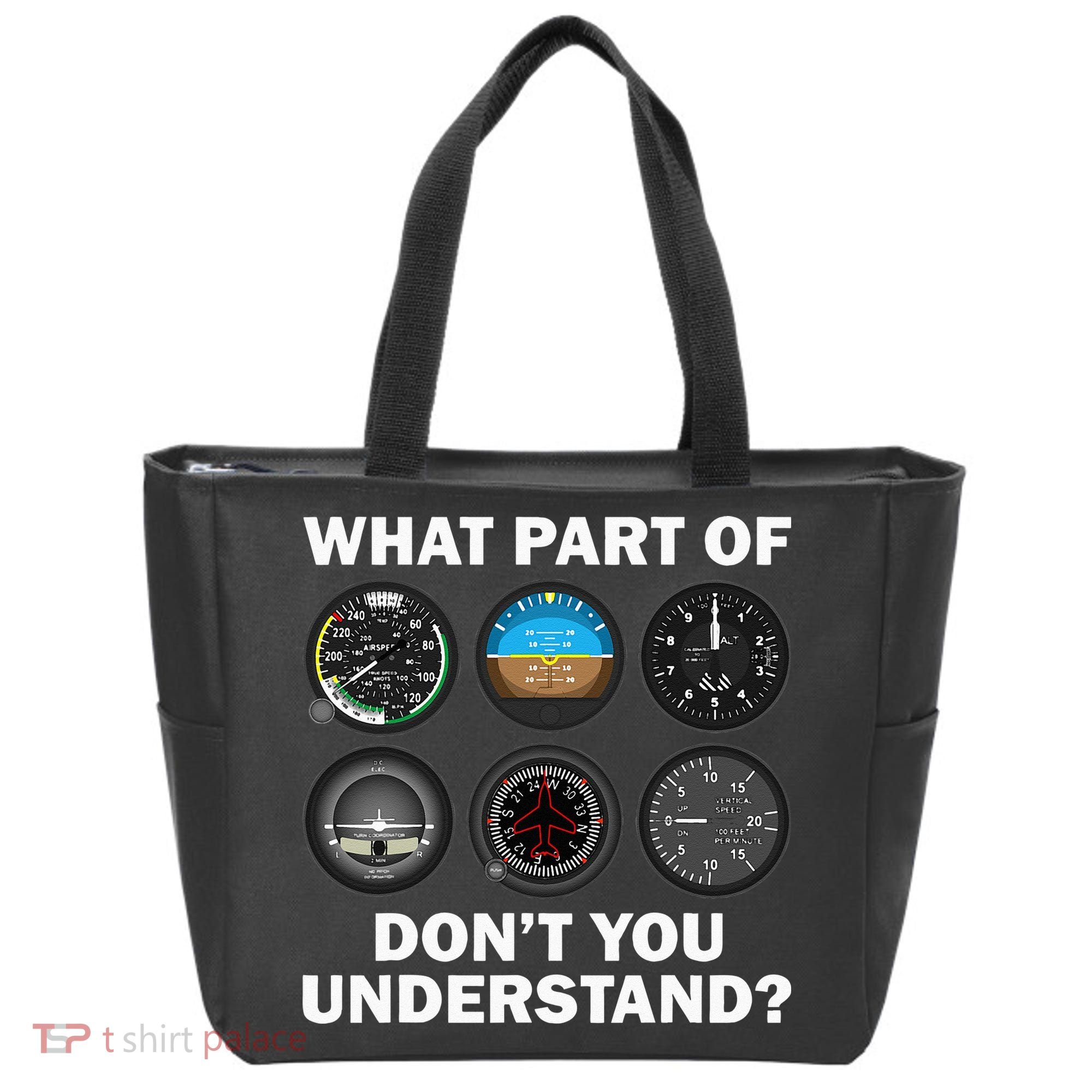 Funny Pilot Art Men Women Aviation Airline Pilot Instruments Tote Bag
