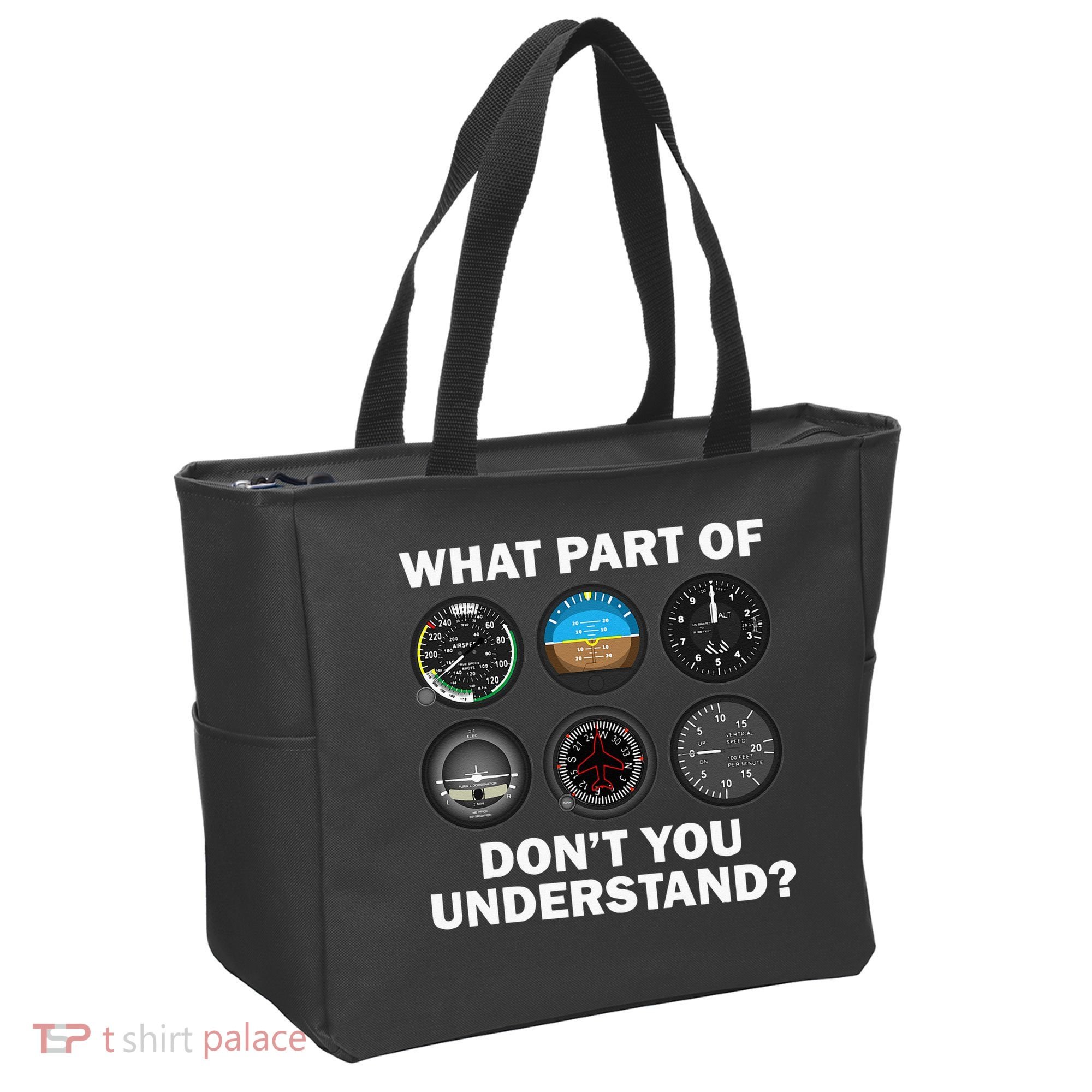 Funny Pilot Art Men Women Aviation Airline Pilot Instruments Tote Bag