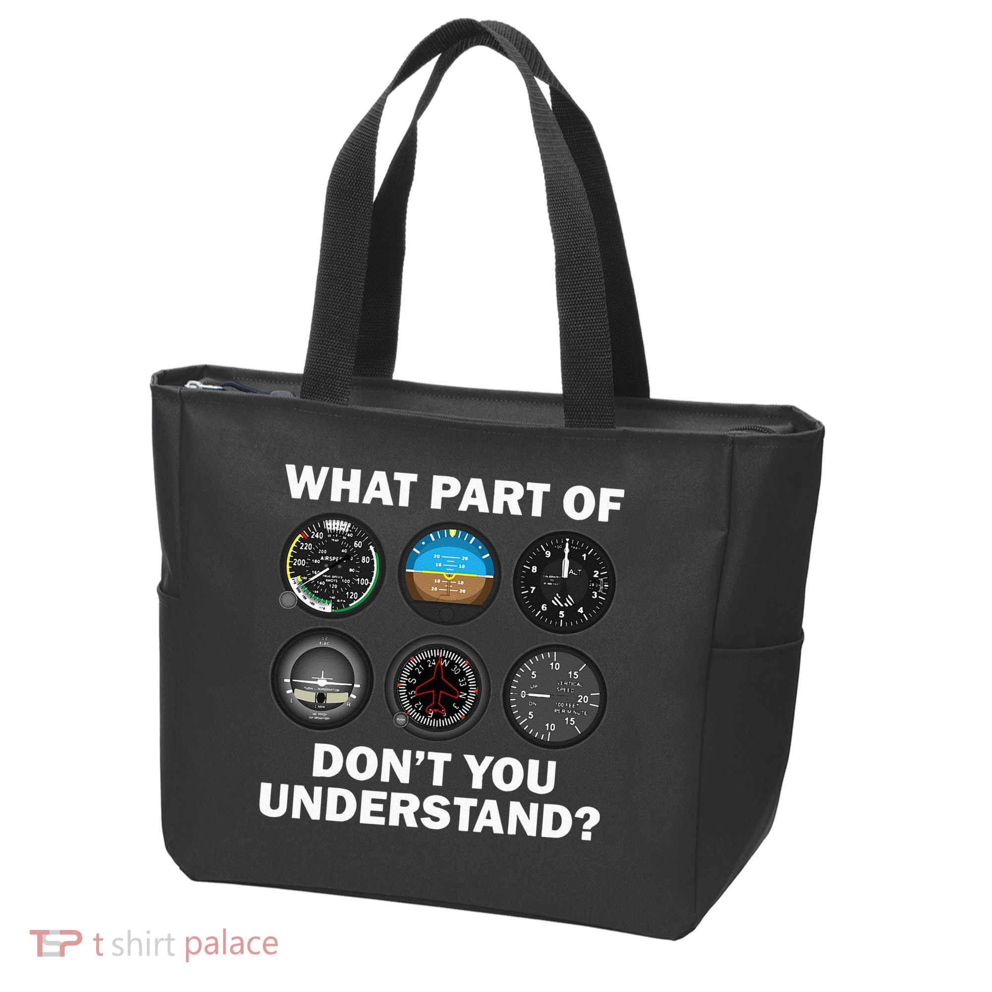 Funny Pilot Art Men Women Aviation Airline Pilot Instruments Tote Bag