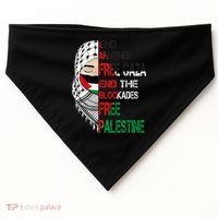 Free Palestine Arabic Palestine Gaza Jerusalem Support Flag USA-Made Doggie Bandana thumb 0