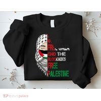 Free Palestine Arabic Palestine Gaza Jerusalem Support Flag Sweatshirt thumb 2