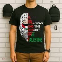 Free Palestine Arabic Palestine Gaza Jerusalem Support Flag T-Shirt thumb 6
