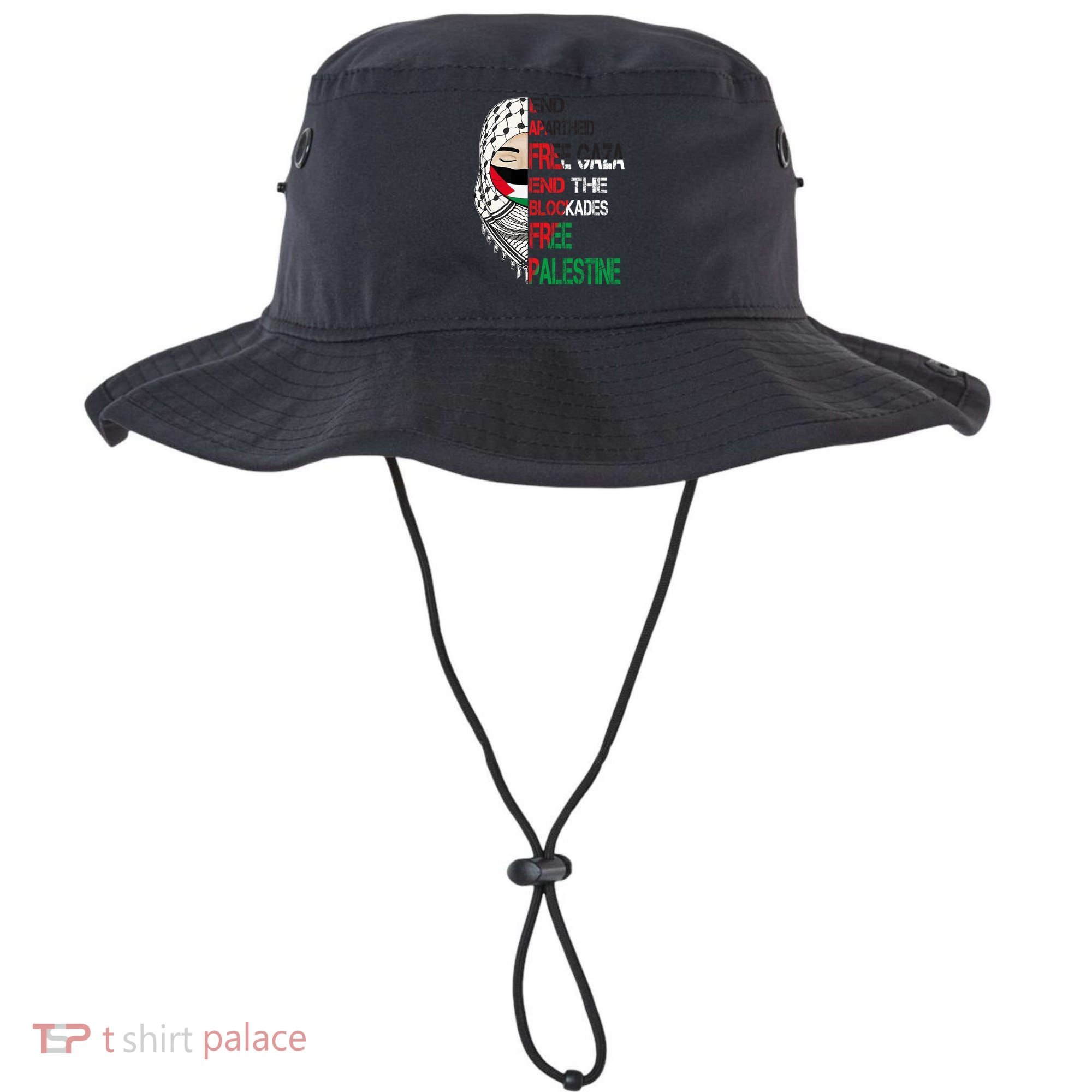 Free Palestine Arabic Palestine Gaza Jerusalem Support Flag Bucket Hat