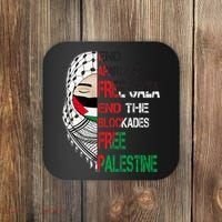Free Palestine Arabic Palestine Gaza Jerusalem Support Flag Coaster thumb 0