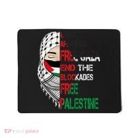 Free Palestine Arabic Palestine Gaza Jerusalem Support Flag Mousepad thumb 0