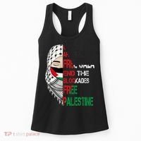 Free Palestine Arabic Palestine Gaza Jerusalem Support Flag Women's Tank Top thumb 0