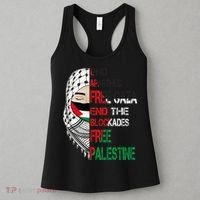 Free Palestine Arabic Palestine Gaza Jerusalem Support Flag Women's Tank Top thumb 3
