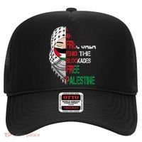 Free Palestine Arabic Palestine Gaza Jerusalem Support Flag Hat thumb 0