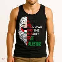 Free Palestine Arabic Palestine Gaza Jerusalem Support Flag Tank Top thumb 3