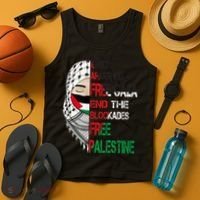 Free Palestine Arabic Palestine Gaza Jerusalem Support Flag Tank Top thumb 4