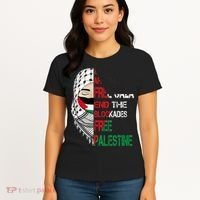 Free Palestine Arabic Palestine Gaza Jerusalem Support Flag Women's T-Shirt thumb 4