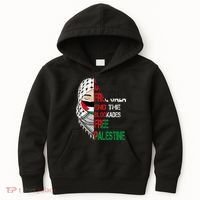 Free Palestine Arabic Palestine Gaza Jerusalem Support Flag Kids Hoodie thumb 0