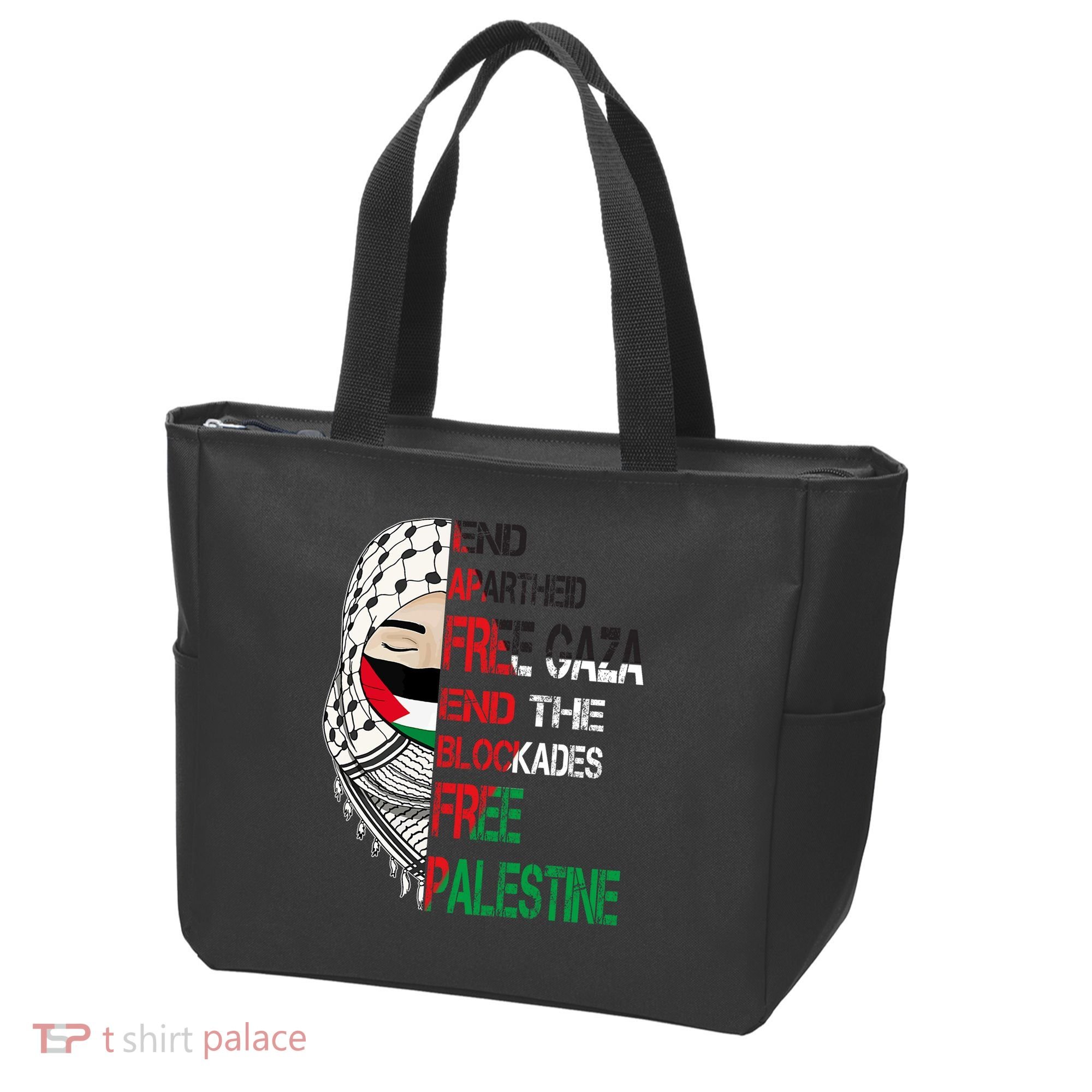 Free Palestine Arabic Palestine Gaza Jerusalem Support Flag Tote Bag
