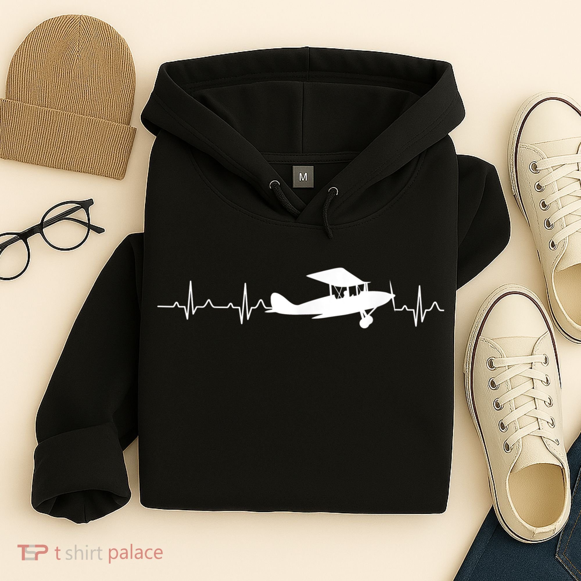 Flying Pilot , Aviation Heartbeat Hoodie