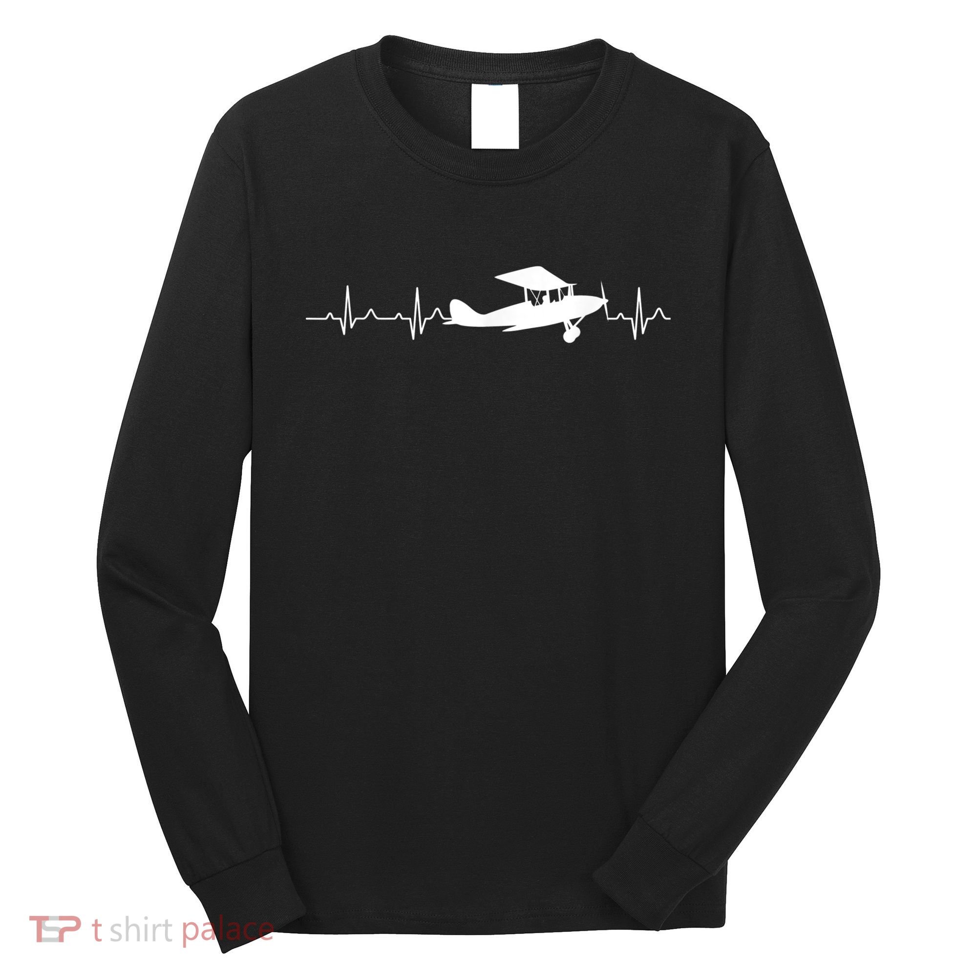 Flying Pilot , Aviation Heartbeat Long Sleeve Shirt