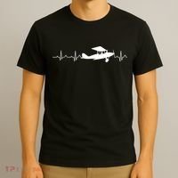Flying Pilot , Aviation Heartbeat T-Shirt thumb 3