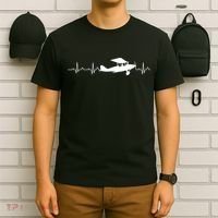 Flying Pilot , Aviation Heartbeat T-Shirt thumb 6